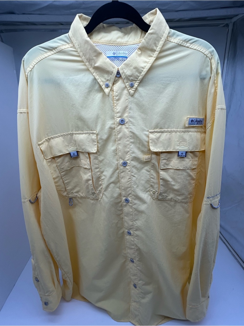 Columbia Men's Long-Sleeve Button-Up Shirt - Light Yellow 2XL